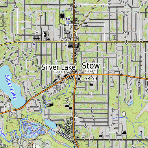 OpenTopoMap map of Stow, OH
