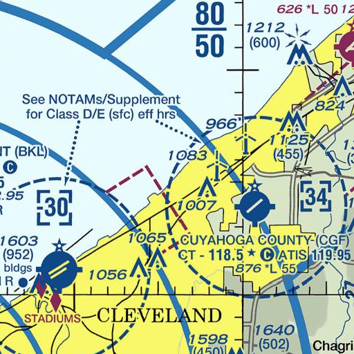 FAA VFR chart of Euclid Creek, OH
