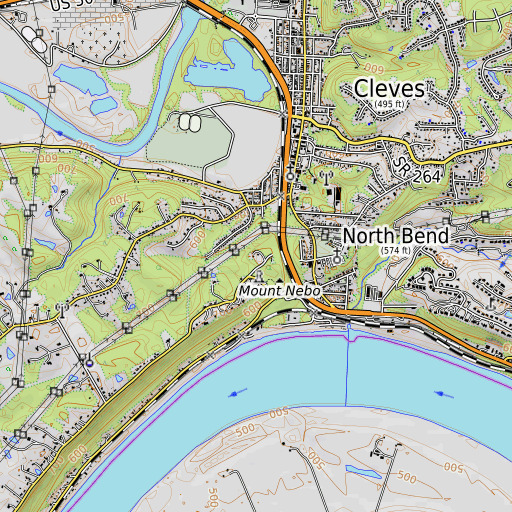 OpenTopoMap map of Harrison State Park, OH