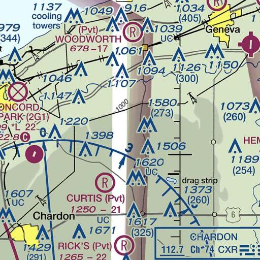 FAA VFR chart of The Ledges, OH
