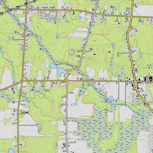 OpenTopoMap map of The Ledges, OH