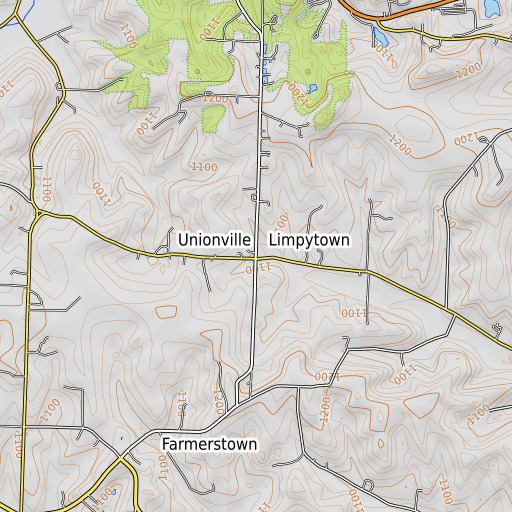 OpenTopoMap map of Limpytown, OH