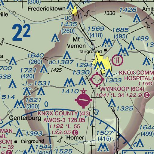 FAA VFR chart of Beach Run, OH