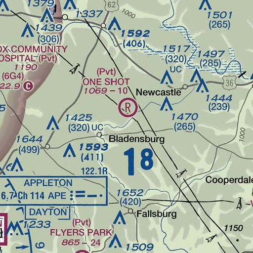 FAA VFR chart of South Run, OH
