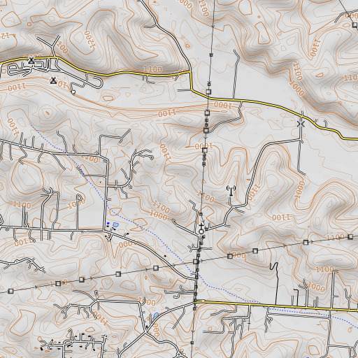 OpenTopoMap map of Welsh Hills, OH