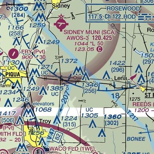FAA VFR chart of Fletcher Cemetery, OH