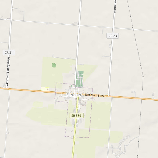 OpenStreetMap map of Fletcher Cemetery, OH