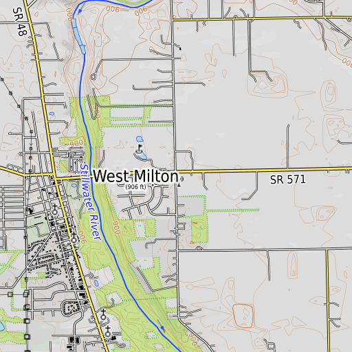 OpenTopoMap map of Fouts School (historical), OH