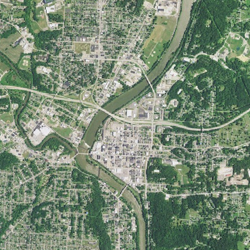 Aerial imagery of John McIntire Public Library, OH