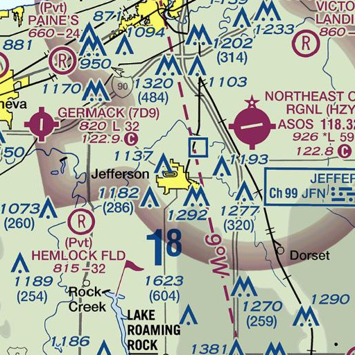FAA VFR chart of Ashtabula County Courthouse, OH
