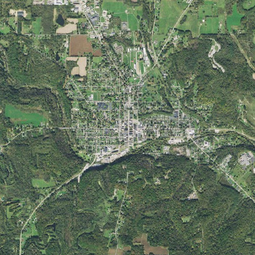 Aerial imagery of Lisbon Historic District, OH