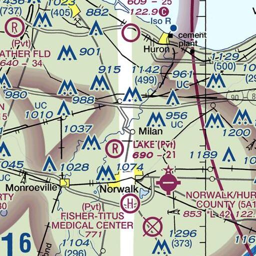 FAA VFR chart of Mitchell Historic District, OH