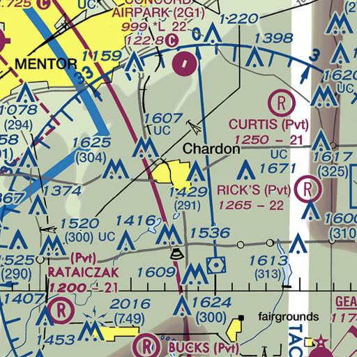 FAA VFR chart of Geauga County Courthouse, OH