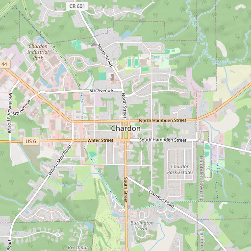 OpenStreetMap map of Geauga County Courthouse, OH