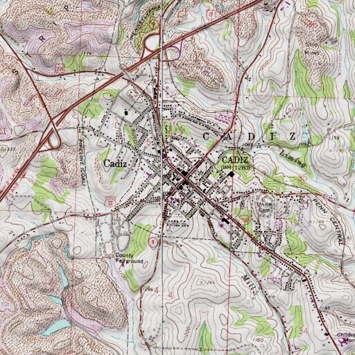 USGS 24K topo map of Harrison County Courthouse, OH