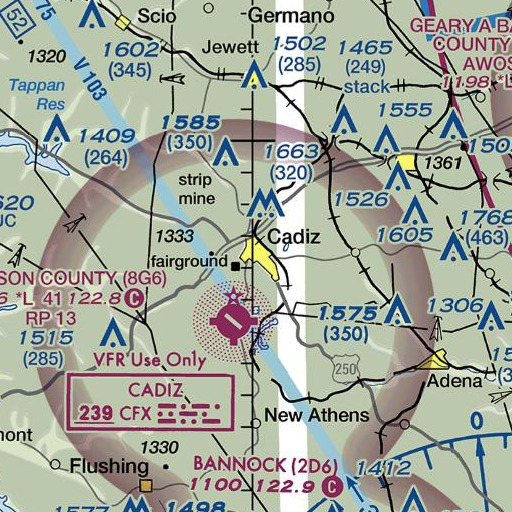 FAA VFR chart of Harrison County Courthouse, OH