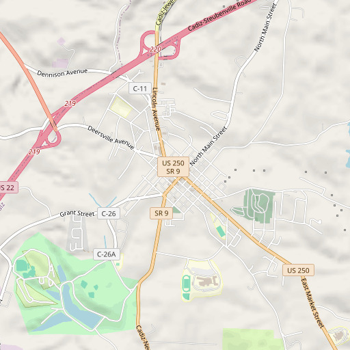 OpenStreetMap map of Harrison County Courthouse, OH