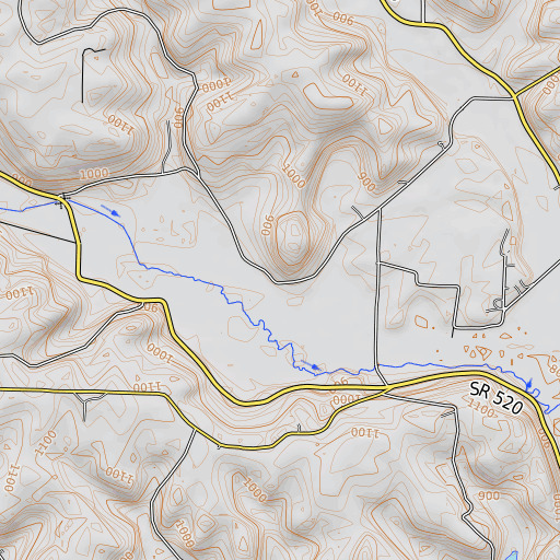 OpenTopoMap map of Buffalo School (historical), OH