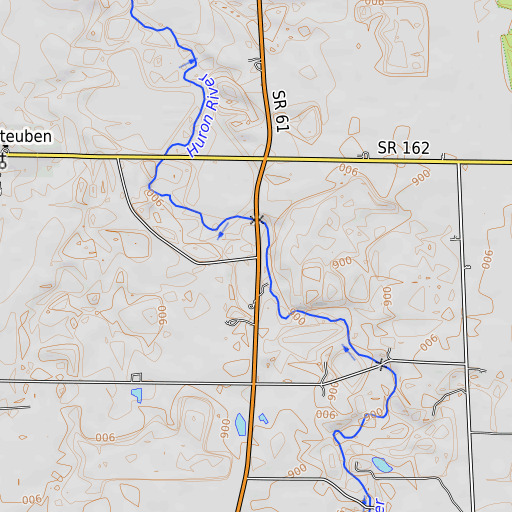 OpenTopoMap map of Phoenix Mills, OH
