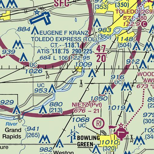 FAA VFR chart of Interurban Bridge, OH