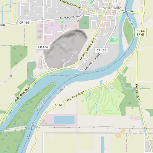 OpenStreetMap map of Interurban Bridge, OH