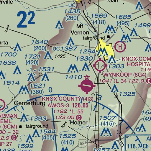 FAA VFR chart of County Cemetery, OH