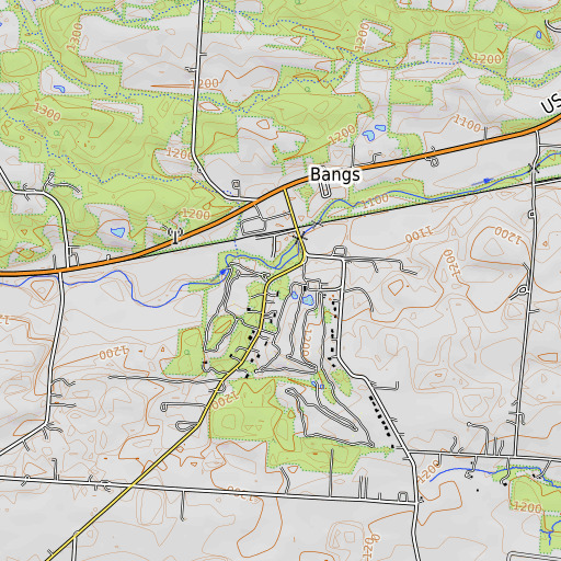 OpenTopoMap map of County Cemetery, OH