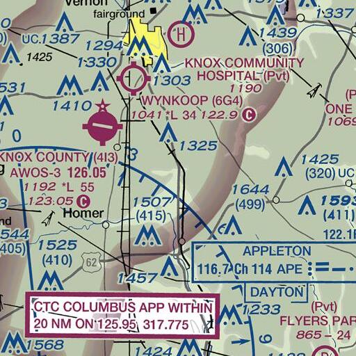 FAA VFR chart of Muckshaw Run, OH