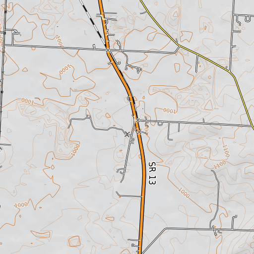 OpenTopoMap map of Muckshaw Run, OH