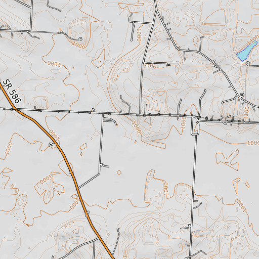 OpenTopoMap map of Owl Creek Stream, OH