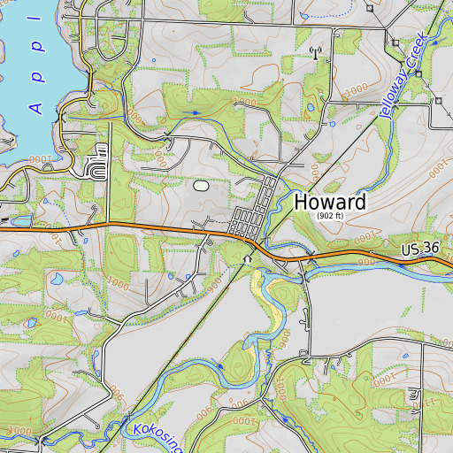 OpenTopoMap map of School Number 5 (historical), OH