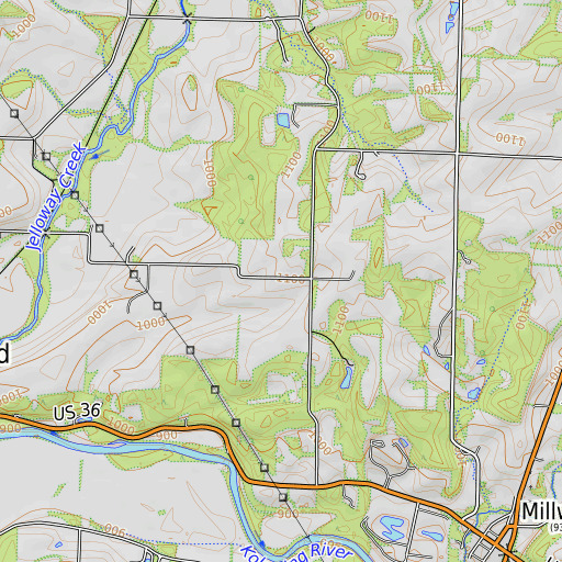 OpenTopoMap map of School Number 6 (historical), OH