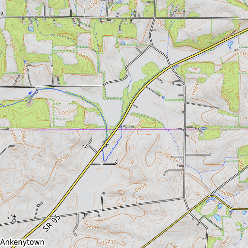 OpenTopoMap map of Tory Run, OH