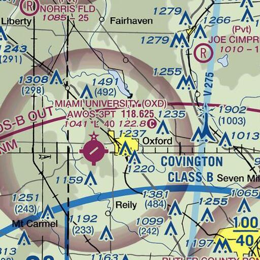 FAA VFR chart of Pughs Mill Covered Bridge, OH