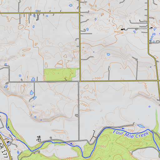 OpenTopoMap map of School Number 7 (historical), OH