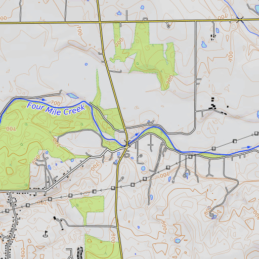 OpenTopoMap map of School Number 4 (historical), OH
