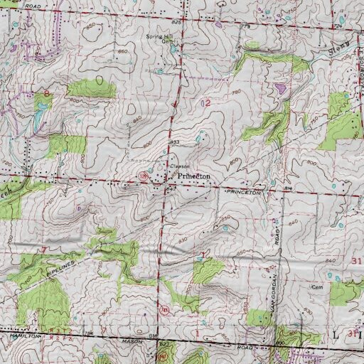USGS 24K topo map of School Number 6 (historical), OH