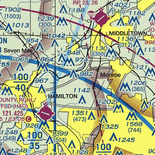 FAA VFR chart of School Number 7 (historical), OH