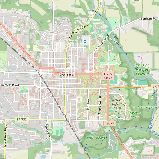 OpenStreetMap map of Hall Auditorium, OH