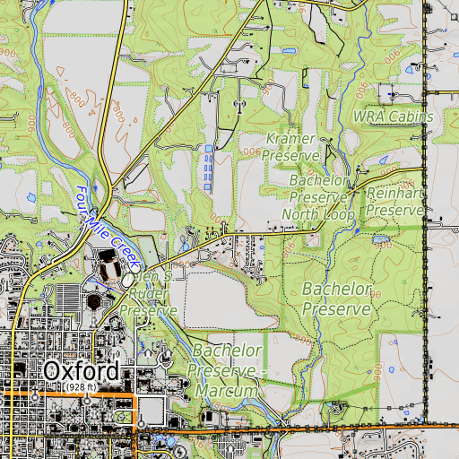 OpenTopoMap map of School Number 6 (historical), OH