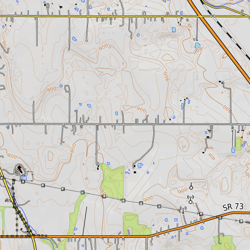 OpenTopoMap map of School Number 9 (historical), OH