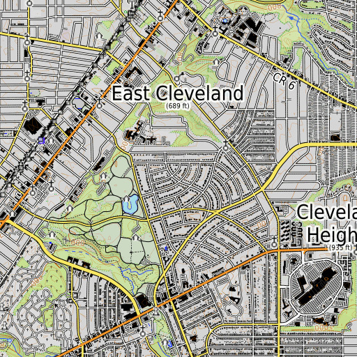 OpenTopoMap map of Forest Hill Historic District, OH