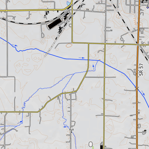 OpenTopoMap map of Crosskeys Run, OH