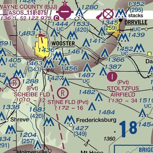 FAA VFR chart of Edinburgh Mill (historical), OH