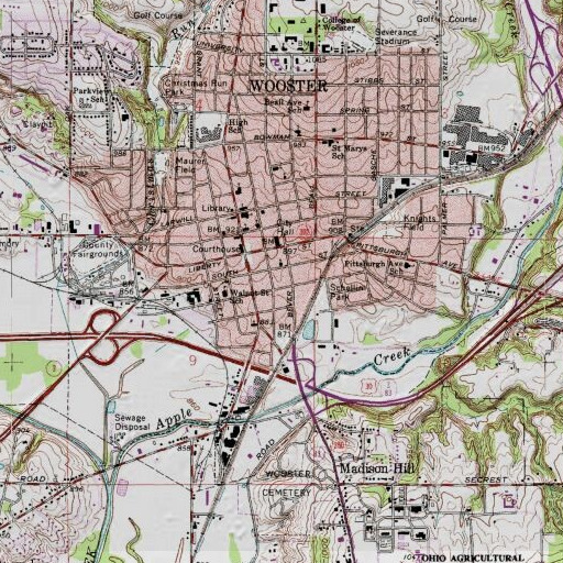 USGS 24K topo map of School Number 1 (historical), OH