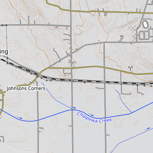 OpenTopoMap map of Prospect Farm, OH