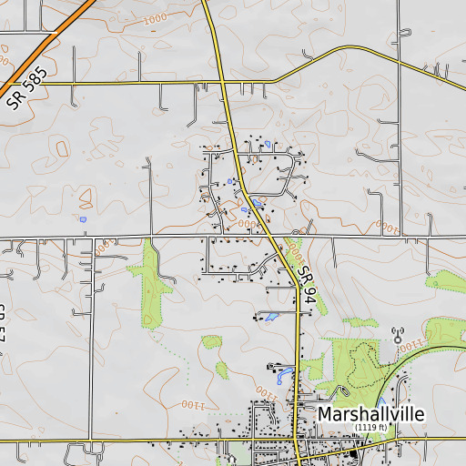 OpenTopoMap map of School Number 8 (historical), OH