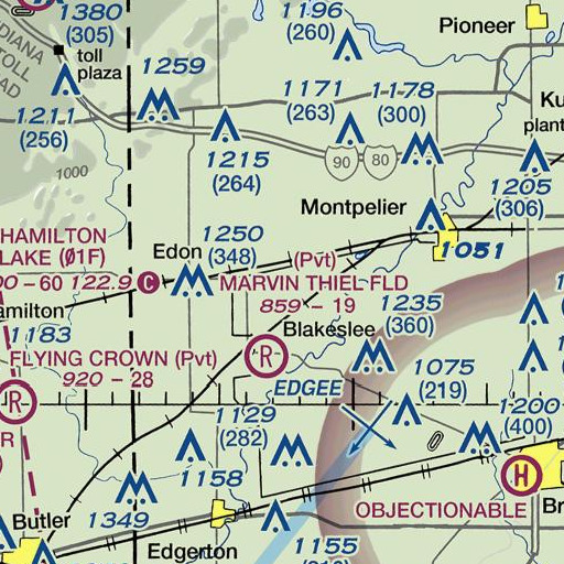 FAA VFR chart of Bratton School (historical), OH