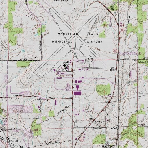 USGS 24K topo map of Airport Park, OH