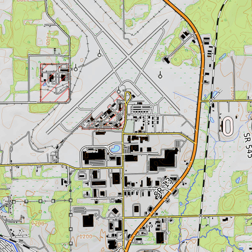 OpenTopoMap map of Airport Park, OH